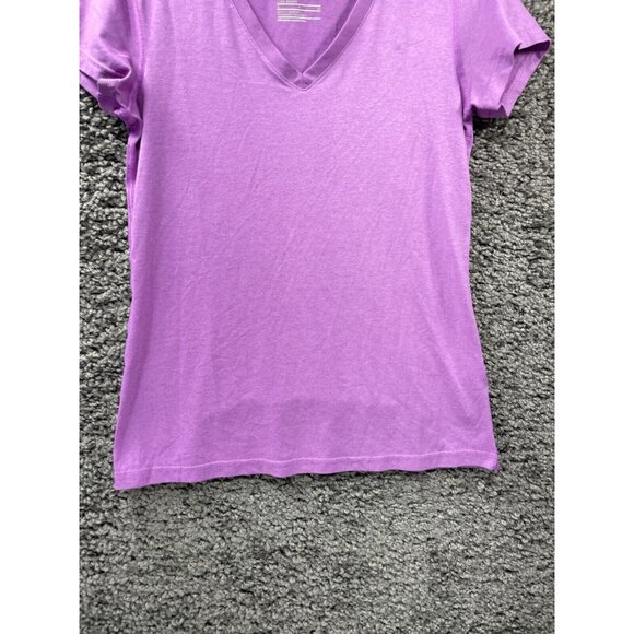 Nike Dri-Fit T-Shirt Women's Small Purple Cotton Classic Regular Fit V-Neck Tee - Picture 7 of 10